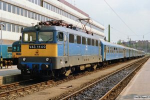 MÁV V43 1149 med Tog 8515. Budapest-Déli 14.04.1991.