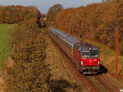 DSB EB 3203 med EC 90395 Kh-Pa. Km 34,4 Fa (Lunderskov-Vamdrup) 02.11.2024.